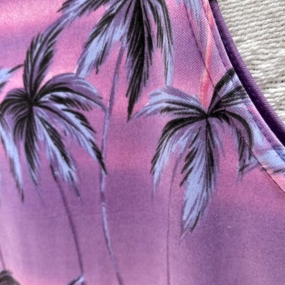 Mirasol Tank Style Mini Dress Or Tunic Top Colorful Palm Trees 2XL (T-391) - Picture 9 of 12